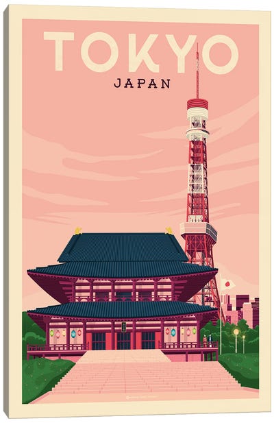 Tokyo Japan Travel Poster Canvas Art Print - Tokyo Art