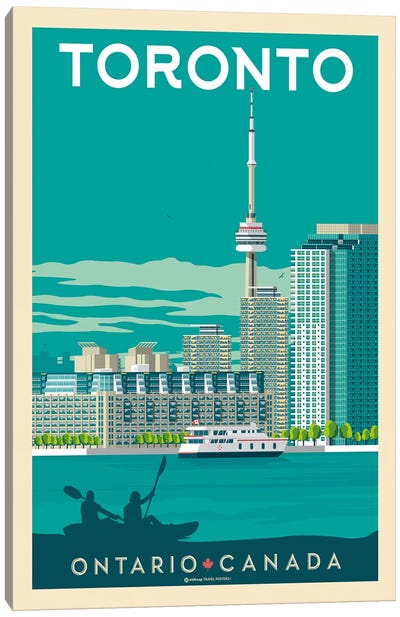 Toronto Canada Travel Poster Canvas Art Print - Olahoop Travel Posters