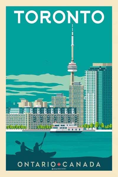 Olahoop Travel Posters: Toronto Canada Travel Poster by Olahoop Travel Posters