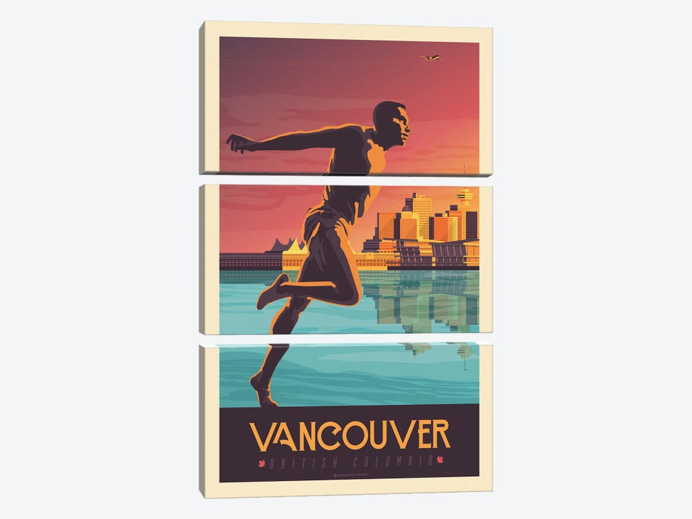 Vancouver Canada Travel Poster by Olahoop Travel Posters 3-piece Art Print