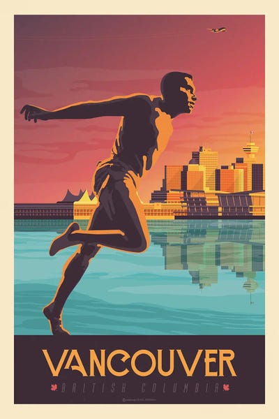 Olahoop Travel Posters: Vancouver Canada Travel Poster by Olahoop Travel Posters