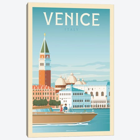 Venice Italy Travel Poster Canvas Print #OTP94} by Olahoop Travel Posters Canvas Wall Art