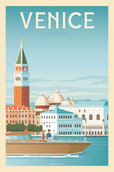 Pop World Tour: Venice Italy Travel Poster by Olahoop Travel Posters