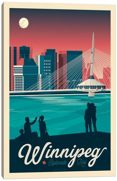 Winnipeg Canada Travel Poster Canvas Art Print