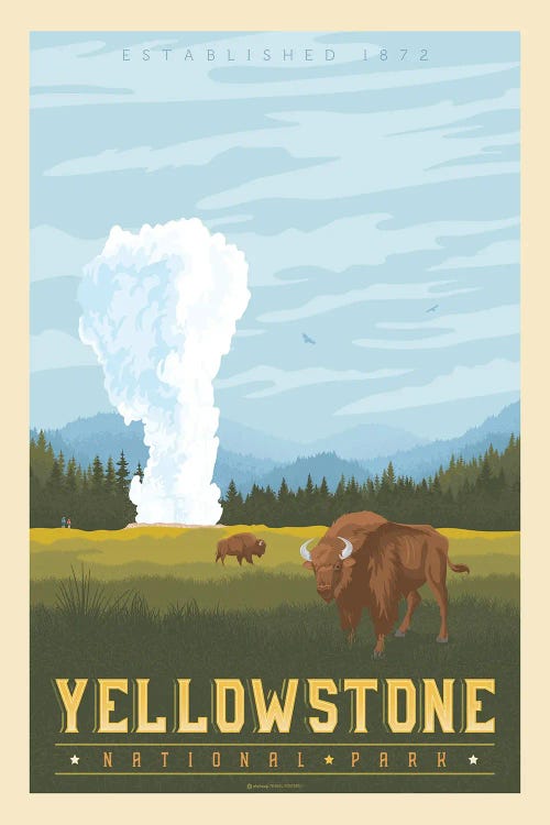 Yellowstone National Park Travel Poster