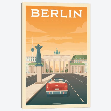 Berlin Germany Travel Poster Canvas Print #OTP9} by Olahoop Travel Posters Canvas Art