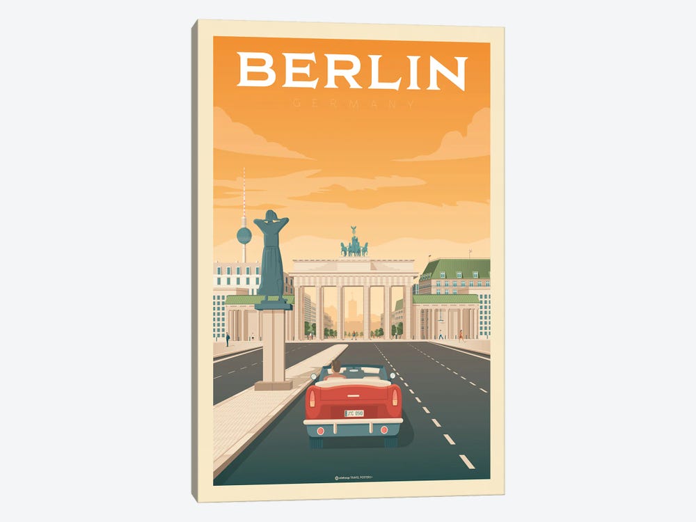 Berlin Germany Travel Poster by Olahoop Travel Posters 1-piece Canvas Art Print