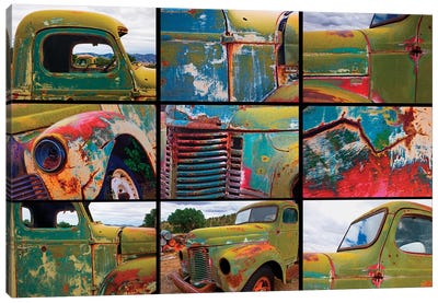 Abandoned trucks poster, Chloride, New Mexico Canvas Art Print