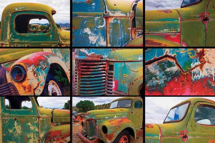 Abandoned trucks poster, Chloride, New Mexico