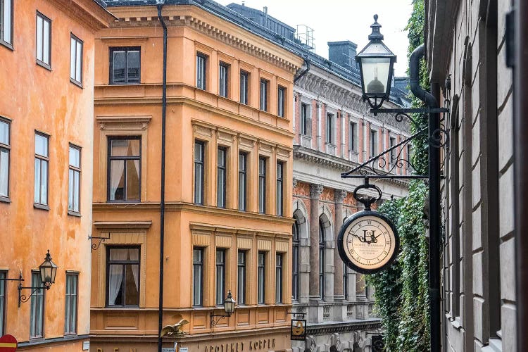 Located in the City portion of Stockholm, these buildings were shot from a staircase.