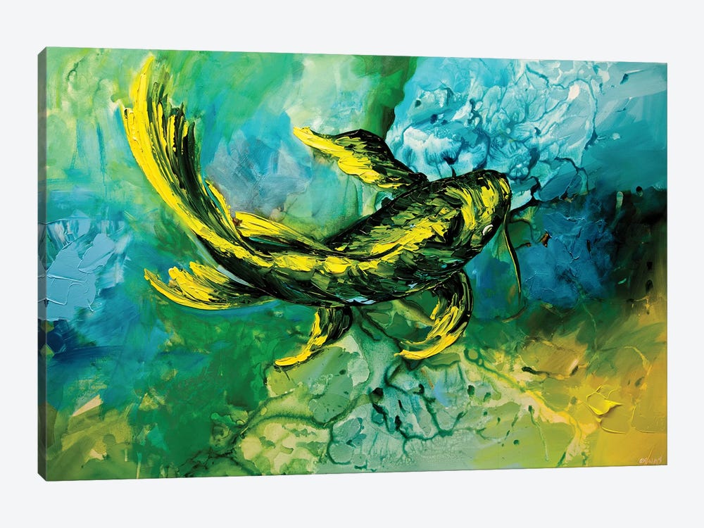 Yellow Koi Fish by Osnat Tzadok 1-piece Canvas Print