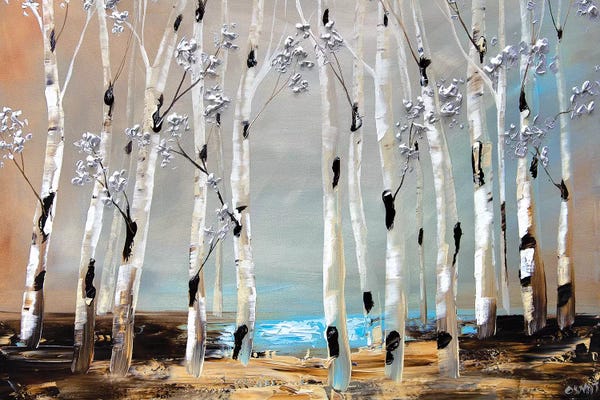 Birch Trees: By the Pond by Osnat Tzadok