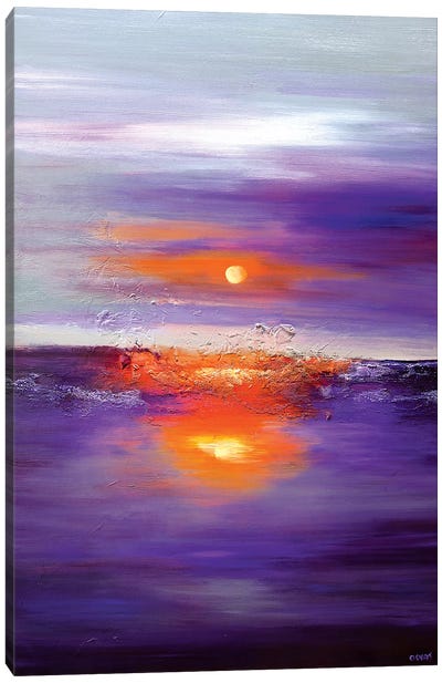 Purple Sunset Canvas Art Print - Purple Art