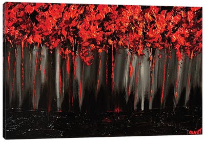 Blossom II Canvas Art Print - Red Abstract Art