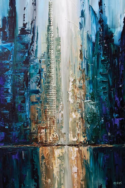 Large Abstract Art - Canvas Prints: City Of Angels by Osnat Tzadok