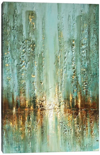 Walking In The Rain Canvas Art Print - Osnat Tzadok