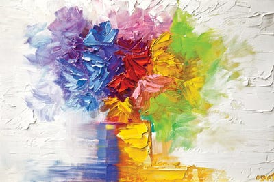 Flowers In Vase by Osnat Tzadok framed canvas print