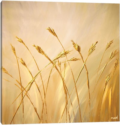 Blown In The Wind Canvas Art Print - Grass Art