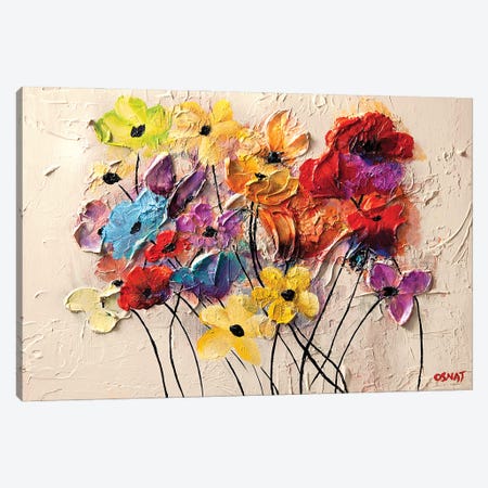 Colorful Flowers Canvas Print #OTZ185} by Osnat Tzadok Canvas Print