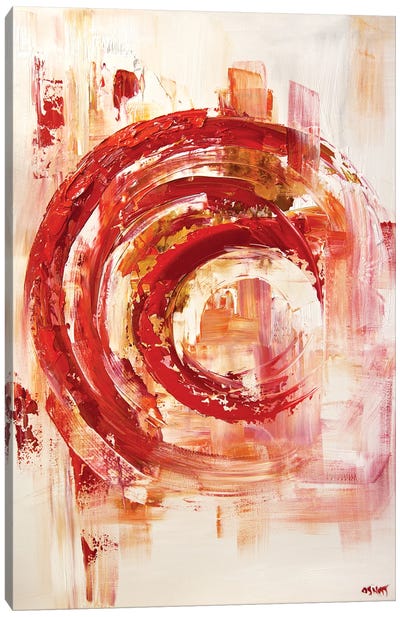 Red Crop Circles Canvas Art Print - Osnat Tzadok