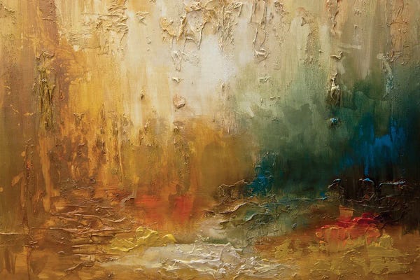 Gold Abstract Art: Dream City by Osnat Tzadok