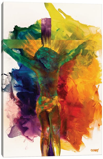 Jesus Canvas Art Print - Colorful Abstracts