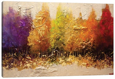 Five Seasons Canvas Art Print - Abstract Landscapes Art