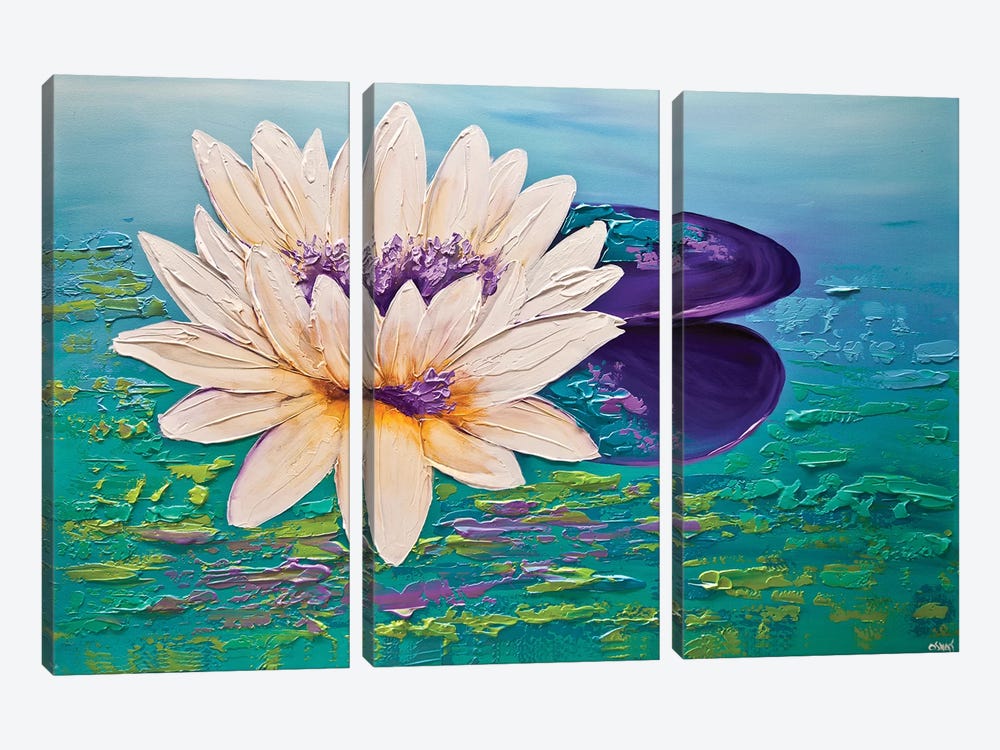 Lotus by Osnat Tzadok 3-piece Canvas Print