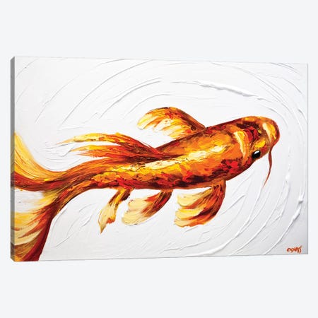 Orange Koi Fish Canvas Print #OTZ39} by Osnat Tzadok Canvas Art Print