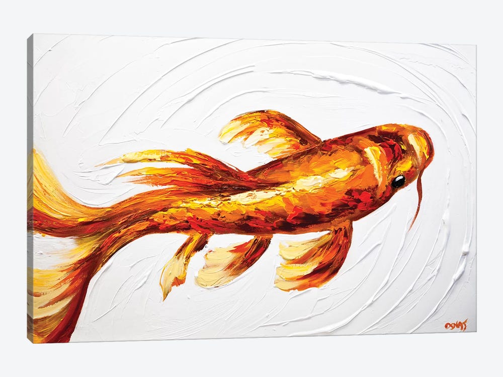 Orange Koi Fish by Osnat Tzadok 1-piece Art Print