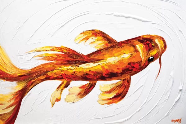Fish: Orange Koi Fish by Osnat Tzadok