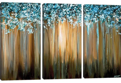 Paradise Canvas Art Print - 3-Piece Tree Art