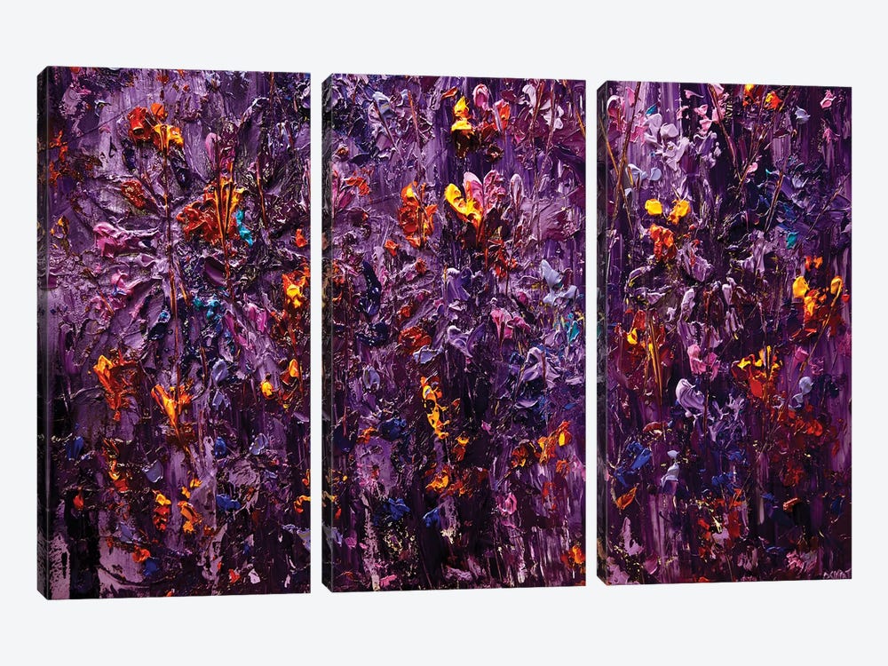 Purple Scent II by Osnat Tzadok 3-piece Canvas Art Print