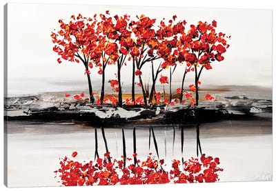 Red Blossom Canvas Art Print - Asian Décor