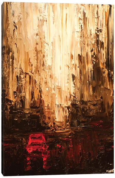 Red Cab Canvas Art Print - Moody Atmospheres