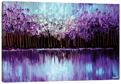Reflection Canvas Art Print - Purple Abstract Art
