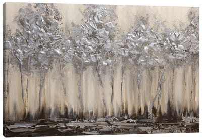 Silver Forest Canvas Art Print - Silver Art