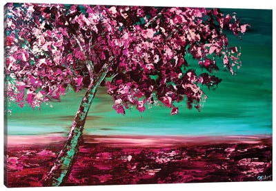 Under The Cherry Tree Canvas Art Print - Cherry Blossom Art