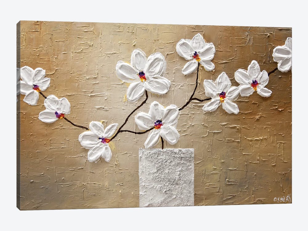 White Orchid by Osnat Tzadok 1-piece Canvas Art