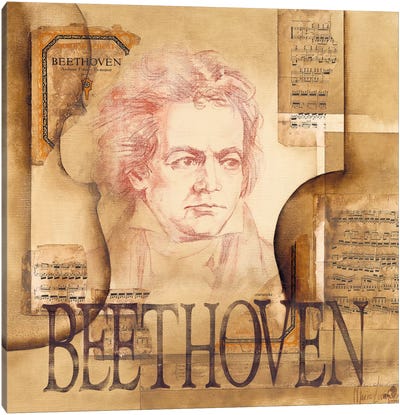 A Tribute To Beethoven Canvas Art Print - Classical Music Art