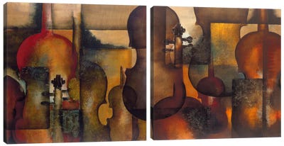 Ode To Music Diptych Canvas Art Print - Art Sets | Triptych & Diptych Wall Art
