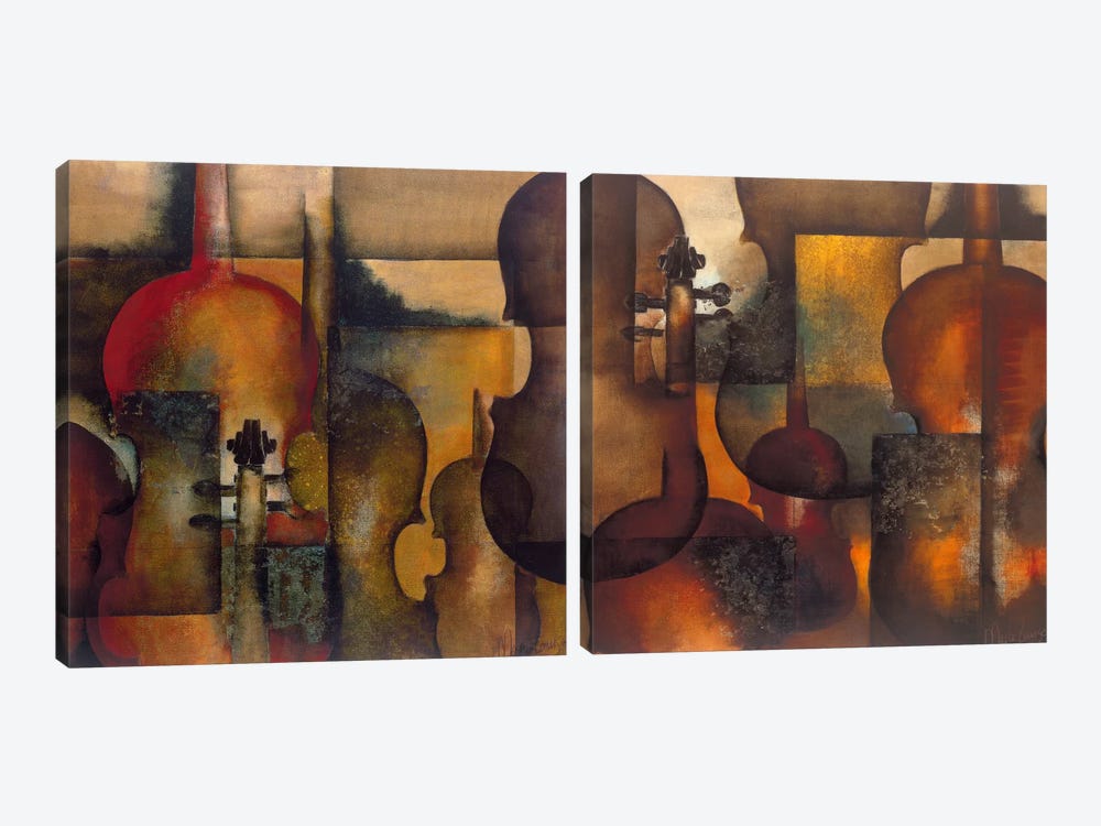 Ode To Music Diptych by Marie-Louise Oudkerk 2-piece Canvas Art