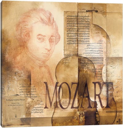 A Tribute To Mozart Canvas Art Print - Classical Music Art