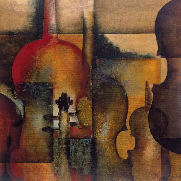 Violins: Ode To Music I by Marie-Louise Oudkerk