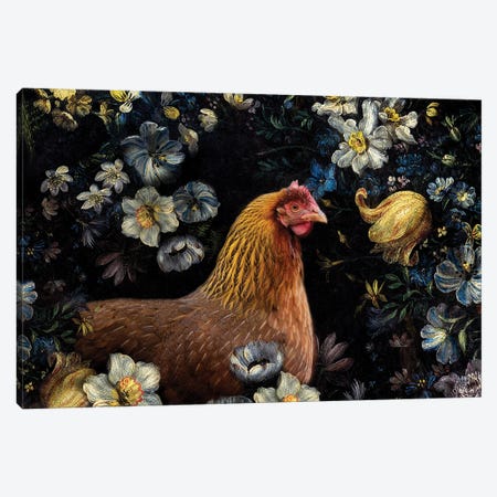Penny The Chicken Canvas Print #OVL17} by Maria Overlay Art Print