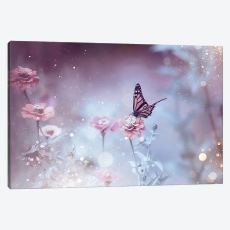 Sparkly Butterfly Canvas Print #OVL39} by Maria Overlay Canvas Artwork