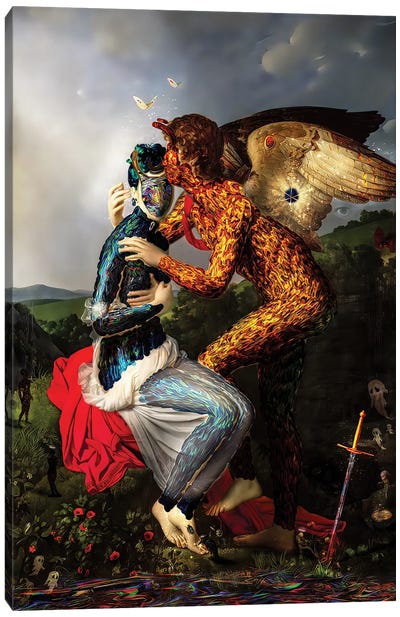 Death Kiss Canvas Art Print - Mythological Figures