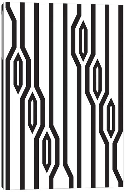 Vertical Lines Canvas Art Print - Black & White Patterns