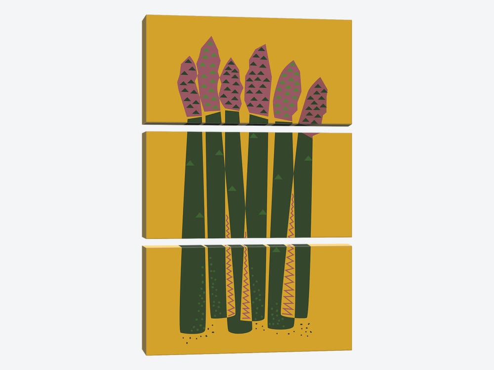Asparagus by Flatowl 3-piece Canvas Artwork