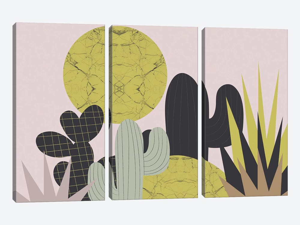 Cacti by Flatowl 3-piece Canvas Print